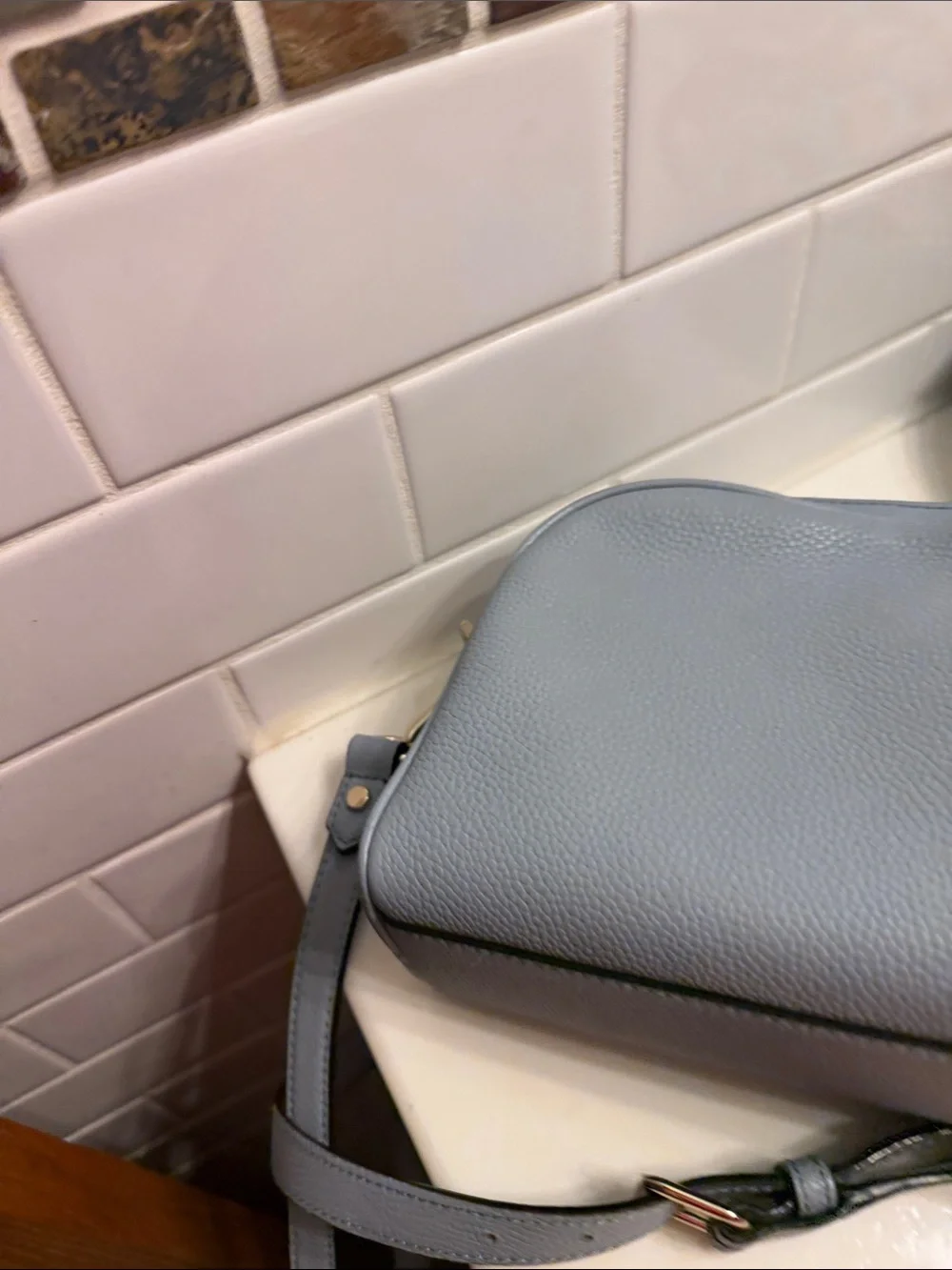 kate spade Light Blue Mulberry Street Pebbled Leather Crossbody Bag